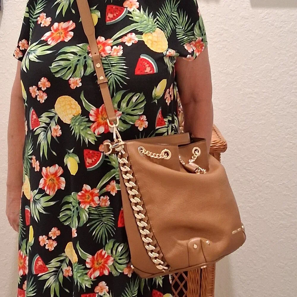 Michael Kors Large Alanis Soft Pebbled Leather Shoulder Bag